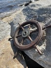 Vintage Antique Old Wooden Ships Wheel Nautical Sailboat Tug Boat Yacht