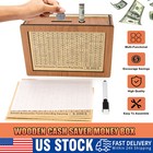 Cash Vault Wooden Savings Box Wooden Cash Saver Money Saving Box Coin Saver Gift