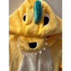 Yellow Dinosaur Plush Hooded Jumpsuit Costume Kids Zip Up Soft Green Spikes