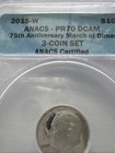 2015-w Roosevelt Dime March Of Dimes Anacs Pr70 Dcam