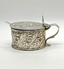 Antique Sterling Silver Mustard Pot London 1881 Charles Boyton Ii   Spoon 1927