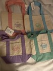 Trader Joe s Mini Canvas Tote Bags Lot Of 4 Pink Lavender Green Blue New Nwt