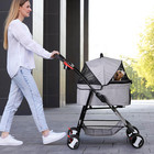 4 Wheels Foldable Pet Dog Cat Jogger Stroller Travel Carrier Strolling Cart W wa