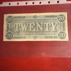 1864 Csa Confederate States America Currency  20 Dollar Note T-67