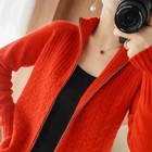 New Top Quality Winter Cashmere Sweater Best Neck Knitted Cardigan Womens Jacket