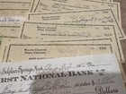 1950s The First National Bank Lot Of 50  Cancelled Bank Checks Vintage Montana