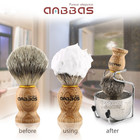 3-in-1 Pure Badger Hair Shaving Brush With Natural Solid Wood Handle
