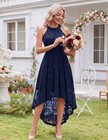 Dressystar Women s Navy Halter Lace Wedding Guest Dress Hi-lo Cocktail Xxl