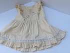 Vintage Baby Girls Yellow Dress Duck Floral Pinafore