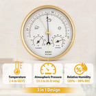 3-in-1 Analog Weather Station  132mm Barometer Thermometer Hygrometer  Accurate