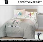 New  Disney - Nightmare Before Christmas Twin Size Comforter Set  5 Pieces  Soft