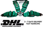 2x Takata 4 Point Snap-on 3  W Camlock Racing Seat Belt Harness Universal Green
