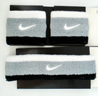 Nike Swoosh Headband   Wristbands Set Adult Lt Smoke Grey black white