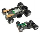3pc Afx Mega G  Ready To Run Ho Slot Car Short Wide Green Can Chassis Unused