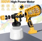 Paint Sprayer 850w Hvlp Electric Spray Gun With 4 Nozzles And 3 Patterns  1400ml