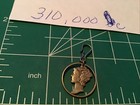 900 Sterling Silver Vintage Dime Coin Cutout Charm Pendant