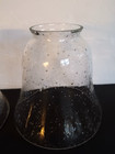 Clear Seeded Glass Bell Shaped Shades Light Fixtures Replacements Set Of 2