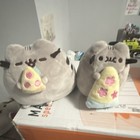 Pusheen Cat Plush Stuffed Animal Lot Of 2 W  Pizza Slice Gray Yellow Pink