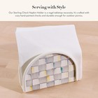 Enamel Napkin Holder  Gray-and-white Sterling Check