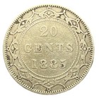 1885 Canada Newfoundland Silver 20 Cents Queen Victoria Coin Low Mintage 40k