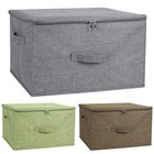 1 2 4 Pack Storage Bin Boxes Linen Fabric Cube Basket Foldable Home Organizers