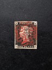 Queen Victoria Gb Penny Black Sg 1 Pl 2 Used Red Mx 4 Margins Quality Vf