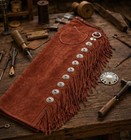 Rustic Tan Brown Western Handmade Leather Chaps For Men     Cowboy   Rodeo Gear