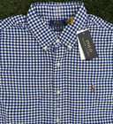 Nwt Polo Ralph Lauren Plaid Blue Button Down Shirt Classic Fit Large Dress Shirt