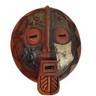 Vintage Carved Wooden African Face Mask 17  Tribal Decor Handcrafted In Ghana