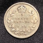 1904 Canada 5 Cents Silver Coin - Vg  very Good  Condition