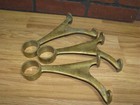 Lot Of 3 Vintage Brass Bar Tavern Foot  Bar Rail Foot Rest Bracket 8 1 2 X 5 1 2