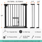 Auto Close Baby Gate With Cat Door  29 5 -40 5  Extra Wide Dog Gate For House Do