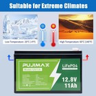 12v 11ah Lifepo4 Lithium Battery 2000 Cycle Rechargeable Battery  Solar System