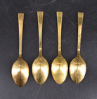 Vintage Dirigold Dirilyte Goldware Empress Set Of 4 Demitasse Spoons Flatware