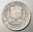Dominican Republic 1897a 20 Centavos  Silver Indian Head coat Arms Rn   74-s hus