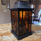 Halloween Indoor outdoor Metal Lantern Candle Holder  Owl Design - 12  Tall
