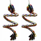 2pc Parrot Hanging Braided Budgie Chew Rope Bird Cage Toy Stand Swing Us Ls0