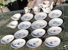 Vintage Made In Japan 19pc Set Winter Scene Sled Dogs Snow Childs Tea Set-rare