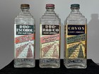 Vtg Glass Embalming Fluid Bottles   Esco   Foil Labels   Original Wood Crate