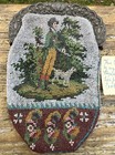 Antique Handmade Micro Beaded Purse Man With His Dog Provenance Beautiful Work 
