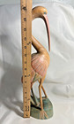 Pelican Hand Carved Lightly Colored Wood 17  Statue Decor  l124 
