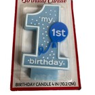 Betty Crocker Baby s 1st Birthday Age 1 Polka Dot And Balloon Blue Candle 4 Inch
