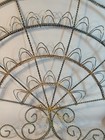 Fan Shaped White Metal Wire Table Top Photo Card Holder Cottage Core Shabby Chic