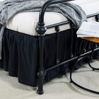 Queen Bed Skirt Ruffled 18  Drop Dust Ruffle With Split Corners Black