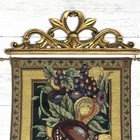 Vintage John 15 5 Fruit Tapestry Wall Hanging Ornate Gold Hanger 12    X 36   