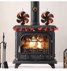 Jossacolar Heat Powered Stove Fan 6-blade No Battery Black W  Thermometer