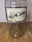 Sulph Subl Antique Reverse Glass Label Apothecary Jar Drug Store Medicine Bottle