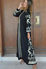 Women Cotton Flock Of Birds Embroidery Kaftan Maxi Dress By Gipci