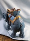 Vintage Cast Iron Blue Elephant Mechanical Coin Bank Works