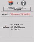 V01d  01  1st Mini Album 1 ever  Ver   Qr guide handwritten Sticker 2 Photo Card